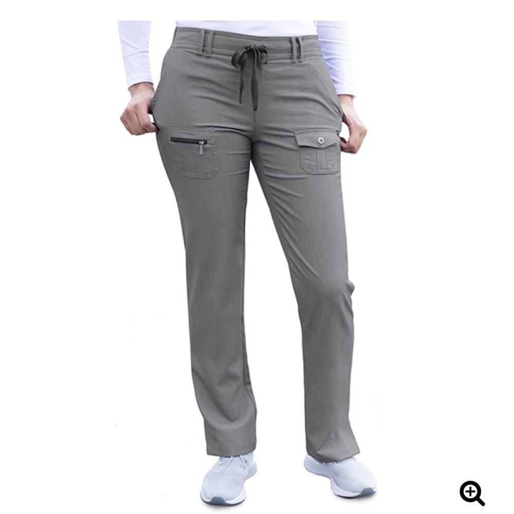 Adar Women's Slim Fit Utility Scrub Pant Gray Size 2X Drawstring, Pockets